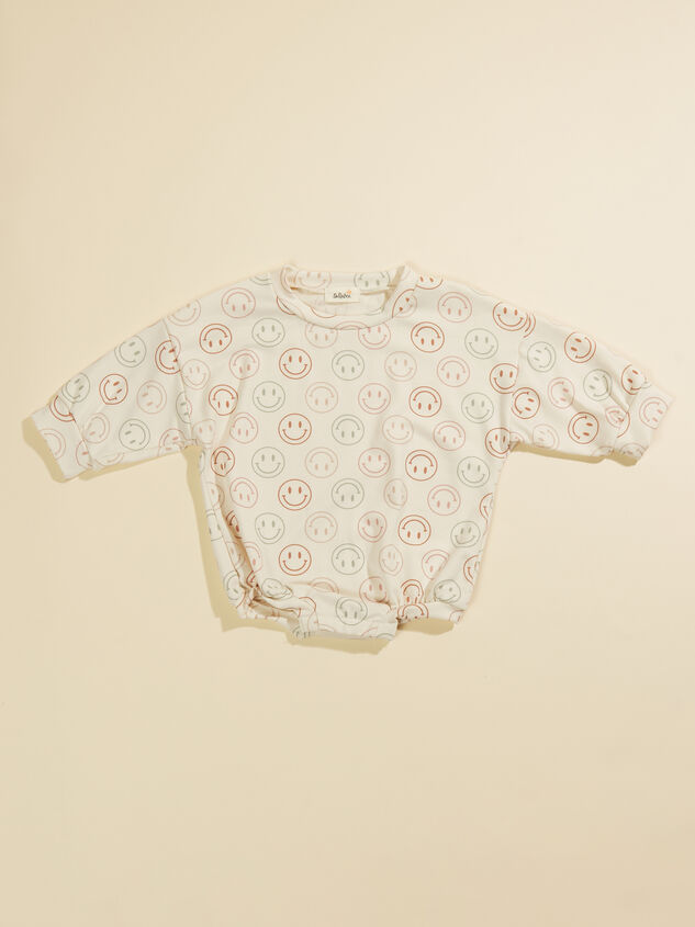 Colorful Smiley Faces Romper Detail 2 - TULLABEE