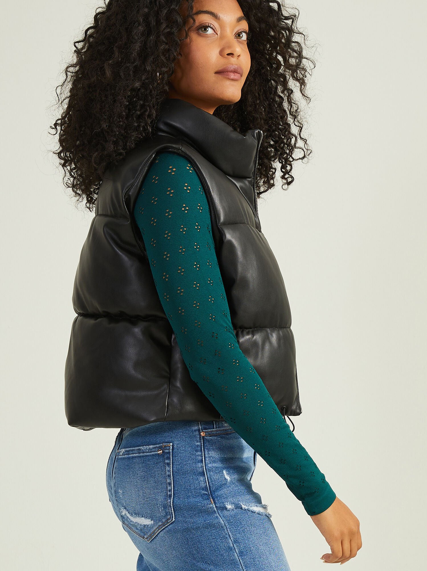 Ada Vegan Leather Puffer Vest TULLABEE