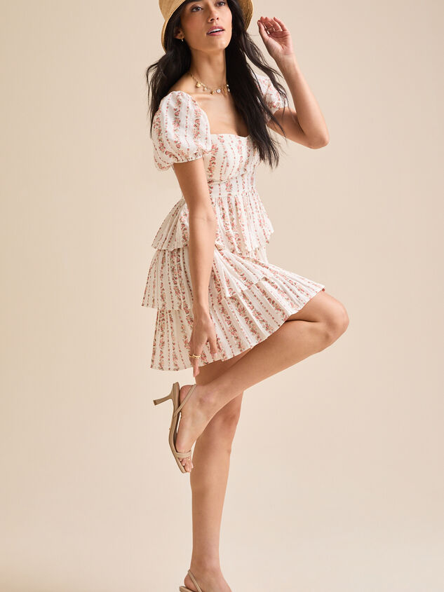 Whittney Floral Mini Dress Detail 3 - TULLABEE