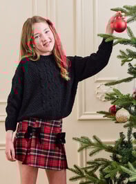 Iris Plaid Toddler Skirt Detail 5 - TULLABEE