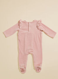 Marley Velour Footie and Bow Set by MudPie Detail 3 - TULLABEE