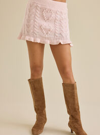 Lyla Heart Sweater Mini Skirt Detail 2 - TULLABEE