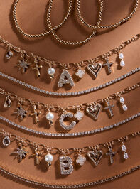 Bubble Monogram Charm Bracelet Set - B Detail 3 - TULLABEE
