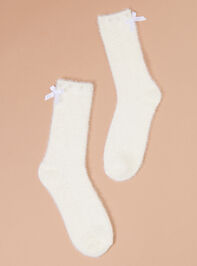 Cozy Chenille Pearl Lined Bow Sock - TULLABEE