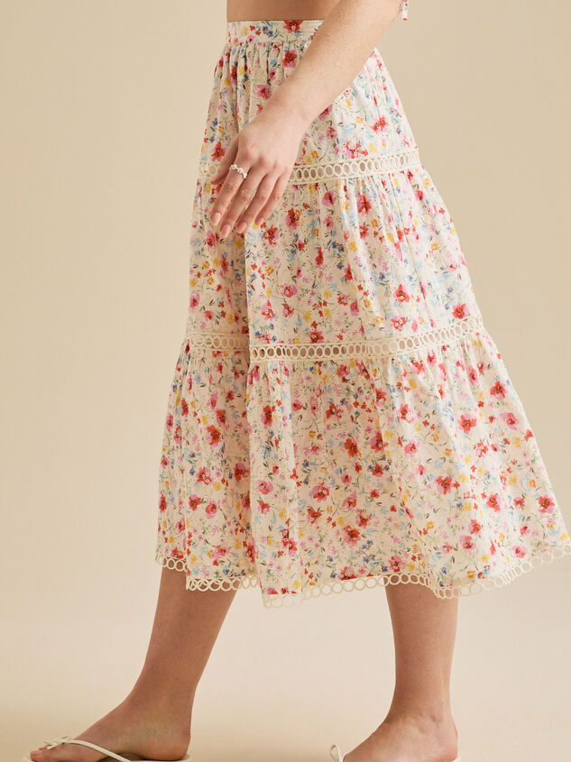 May Floral Midi Skirt Detail 3 - TULLABEE