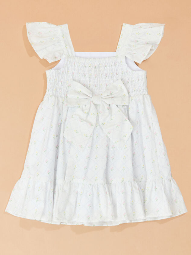 Leanna Flutter Sleeve Baby Dress Detail 3 - TULLABEE