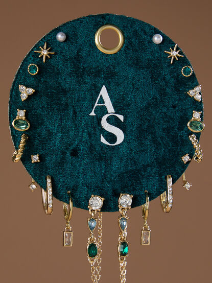Noelle Emerald Velvet Earring Pack - TULLABEE