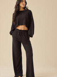 Sofie Cropped Lounge Top Detail 2 - TULLABEE