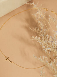 18K Gold Plated Cross Necklace Detail 2 - TULLABEE