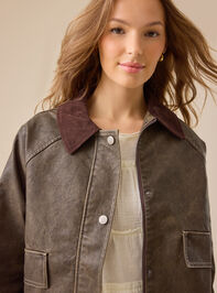 Everleigh Leather Barn Jacket Detail 3 - TULLABEE