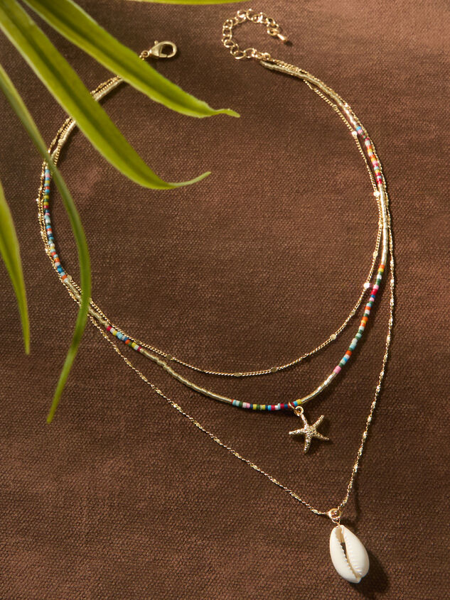 3 Layer Starfish Charm Necklace Detail 3 - TULLABEE
