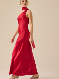 Connie Satin Maxi Dress Detail 3 - TULLABEE