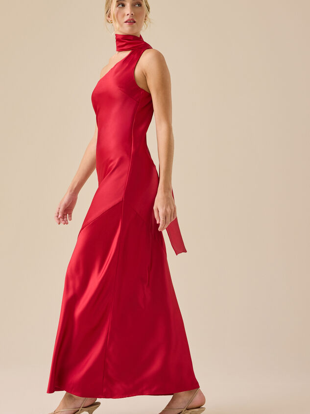 Connie Satin Maxi Dress Detail 3 - TULLABEE
