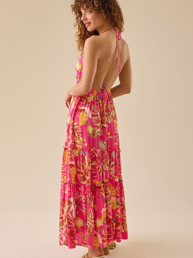 Gwynne Tropical Tiered Maxi Dress Detail 5 - TULLABEE