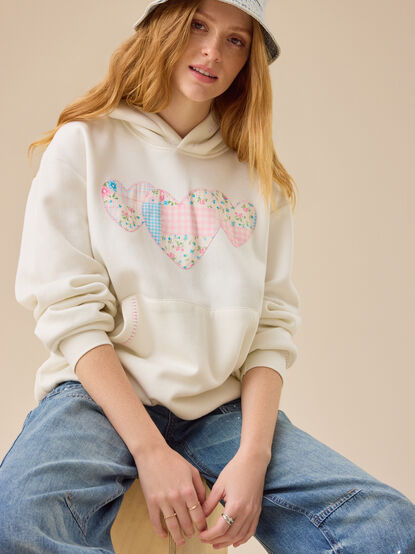 Heart Patchwork Hoodie - TULLABEE