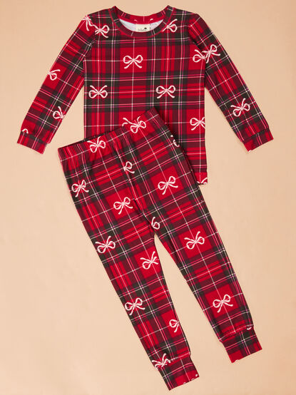 Hadley Bow Plaid Lounge Set - TULLABEE