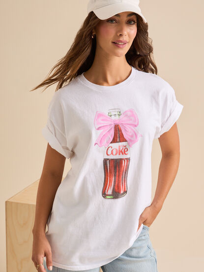 Diet Coke Bow Oversized Graphic Tee - TULLABEE