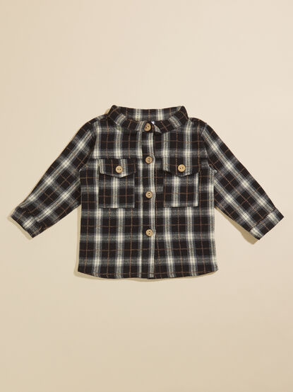 Eddy Plaid Toddler Shacket - TULLABEE