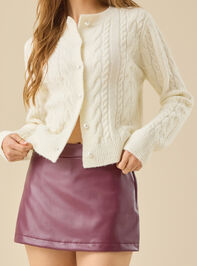 Hillary Vegan Leather Mini Skort Detail 3 - TULLABEE