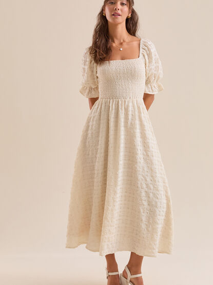 Mylee Textured Midi Dress - TULLABEE