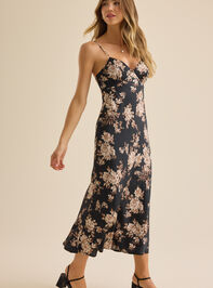 Luci Satin Floral Maxi Dress Detail 3 - TULLABEE