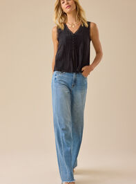 Cathy Lace Flowy Top Detail 2 - TULLABEE