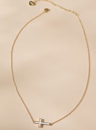 18K Gold Ivory Cross Necklace Detail 2 - TULLABEE