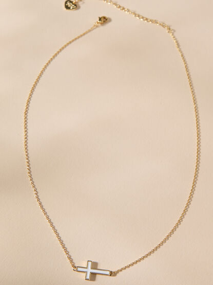 18K Gold Ivory Cross Necklace - TULLABEE