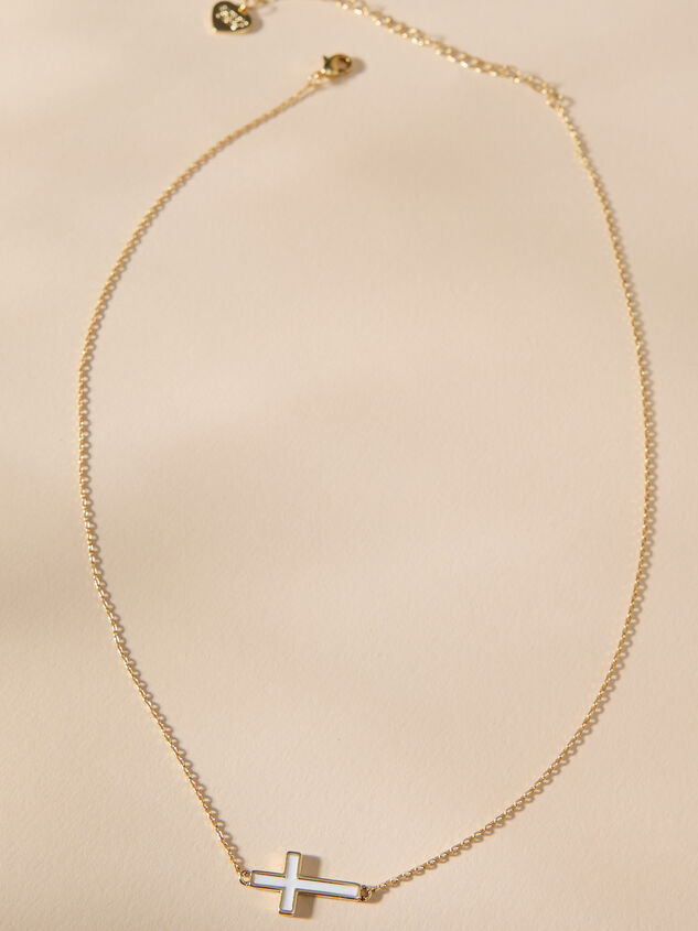 18K Gold Ivory Cross Necklace Detail 2 - TULLABEE
