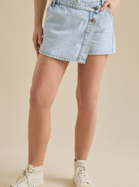Abigail Denim Overlay Skort Detail 3 - TULLABEE