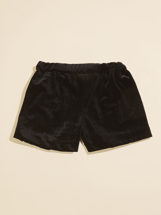 Paisley Velvet Ruffle Shorts by Vignette Detail 2 - TULLABEE