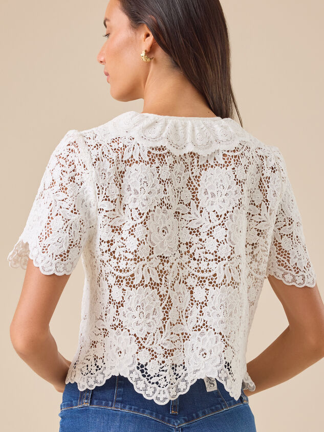 Claudia Collared Lace Top Detail 6 - TULLABEE