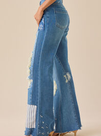 Keri Patchwork Flare Jean Detail 5 - TULLABEE