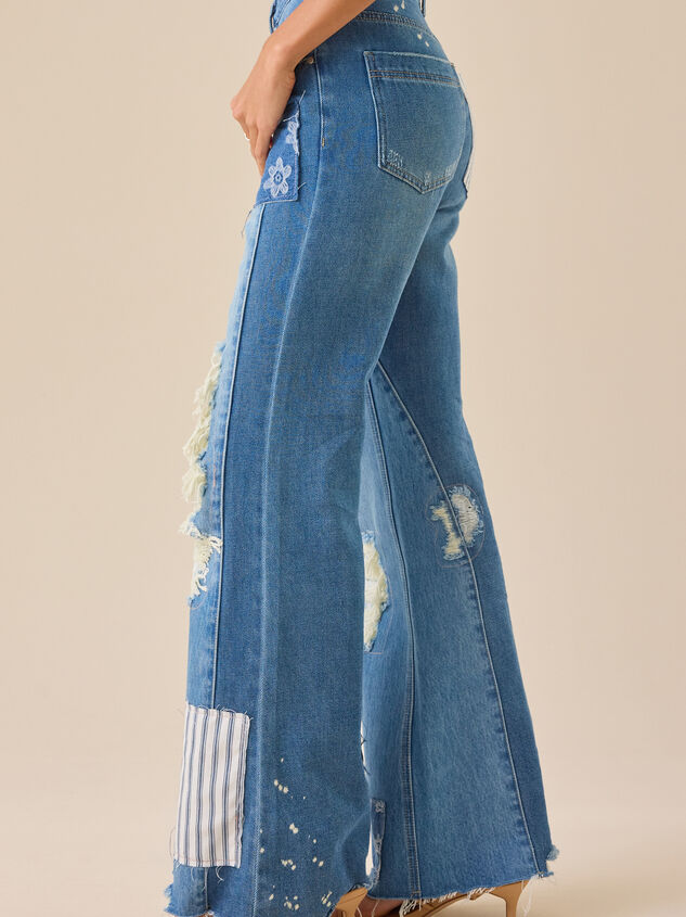 Keri Patchwork Flare Jean Detail 5 - TULLABEE