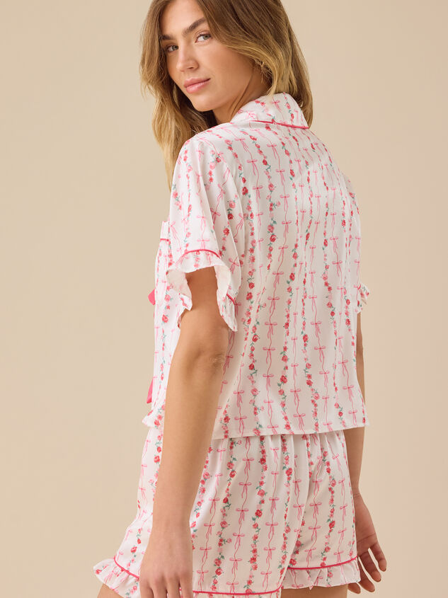 Kelyse Floral Satin Sleep Top Detail 5 - TULLABEE