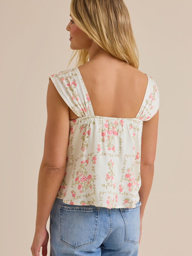 Helena Floral Tank Top Detail 4 - TULLABEE