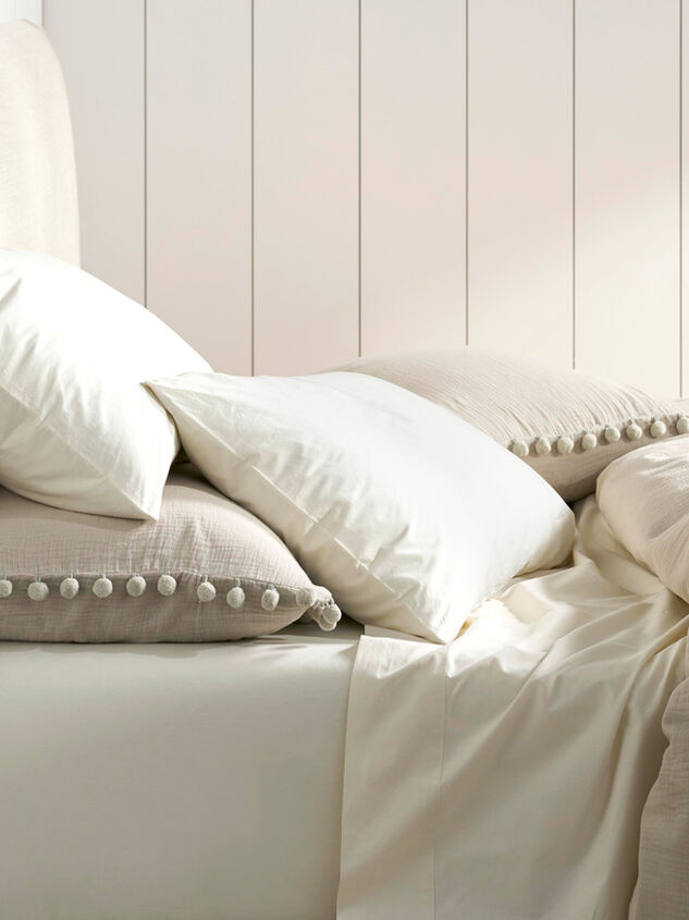 Organic Cotton Percale Single Pillowcase Detail 2 - TULLABEE