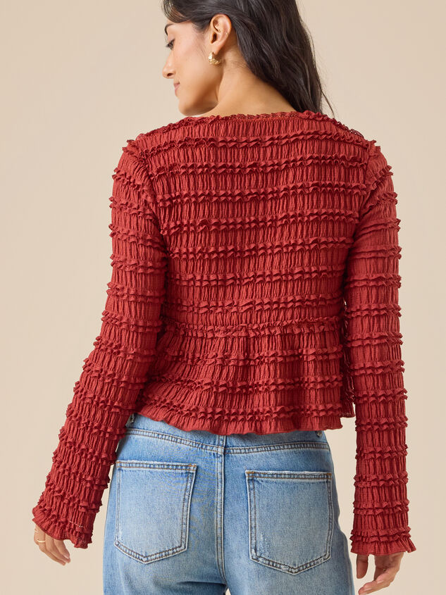 Livvy Ruffle Tie Front Top Detail 5 - TULLABEE