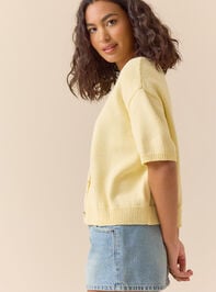 Rosie Short Sleeve Cardigan Detail 4 - TULLABEE