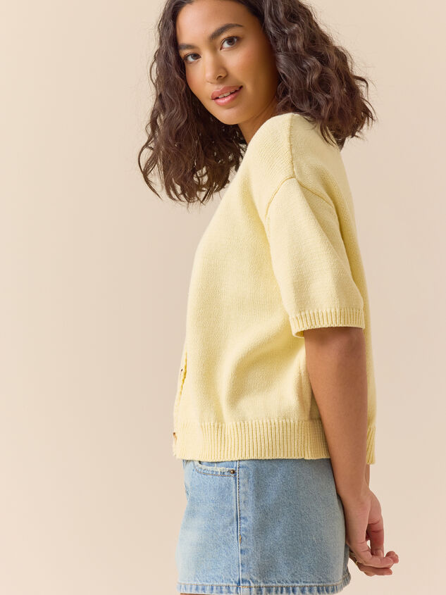 Rosie Short Sleeve Cardigan Detail 4 - TULLABEE
