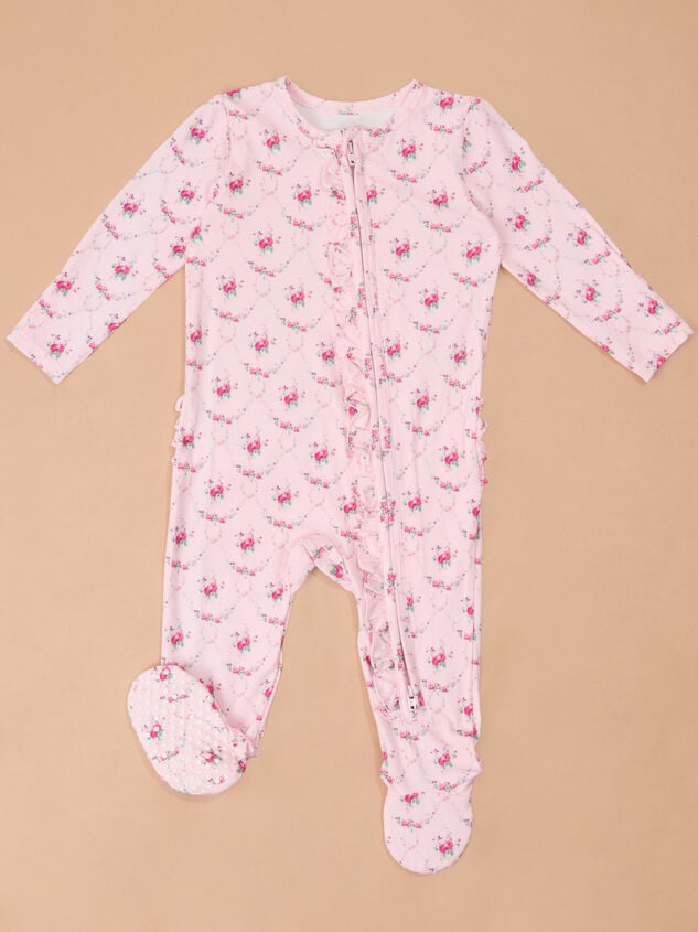 Lidia Floral Ruffle Footie Detail 2 - TULLABEE