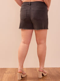 Alice Fray Hem Denim Shorts Detail 3 - TULLABEE