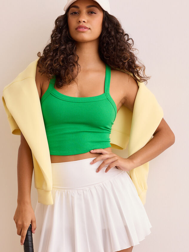 Midnight Scoop Neck Ribbed Tank Detail 3 - TULLABEE