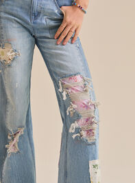 Eloise Patchwork Jeans Detail 4 - TULLABEE