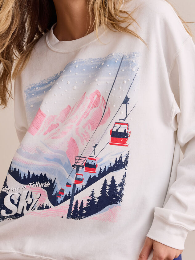 Take Me to Ski Sweatshirt Detail 4 - TULLABEE