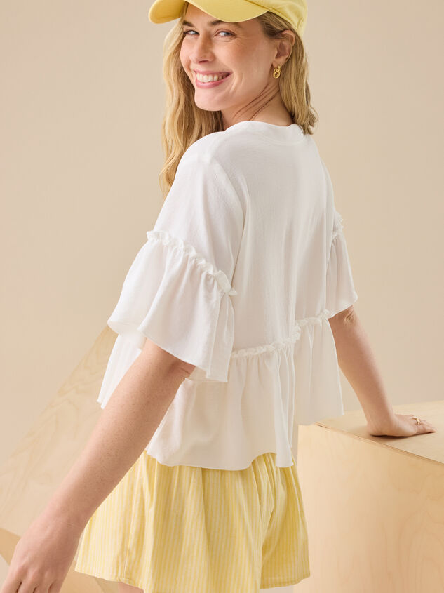 Lori Ruffle Sleeve Top Detail 4 - TULLABEE