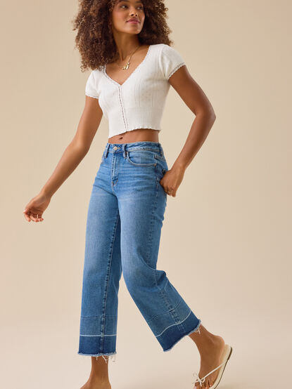 Ellen Mid Rise Cropped Jeans - TULLABEE