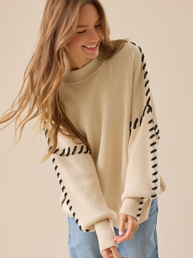 Paige Whipstitch Sweater Detail 2 - TULLABEE