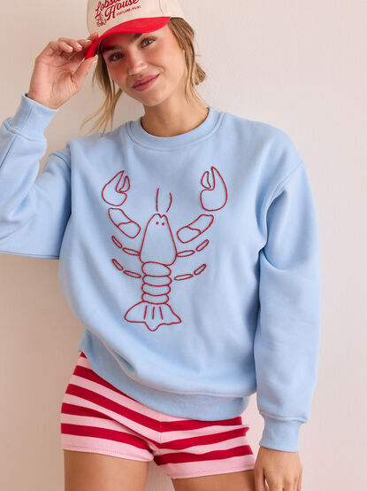 Embroidered Lobster Sweatshirt - TULLABEE