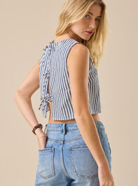 Issy Striped Linen Top Detail 5 - TULLABEE